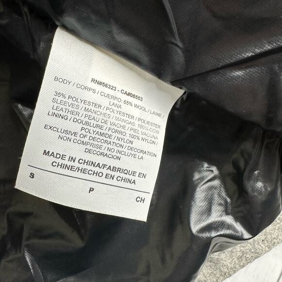 Nike NSW Womens Size Small Gray Wool Destroyer Jacket Moto Bomber Leather - Picture 12 of 12